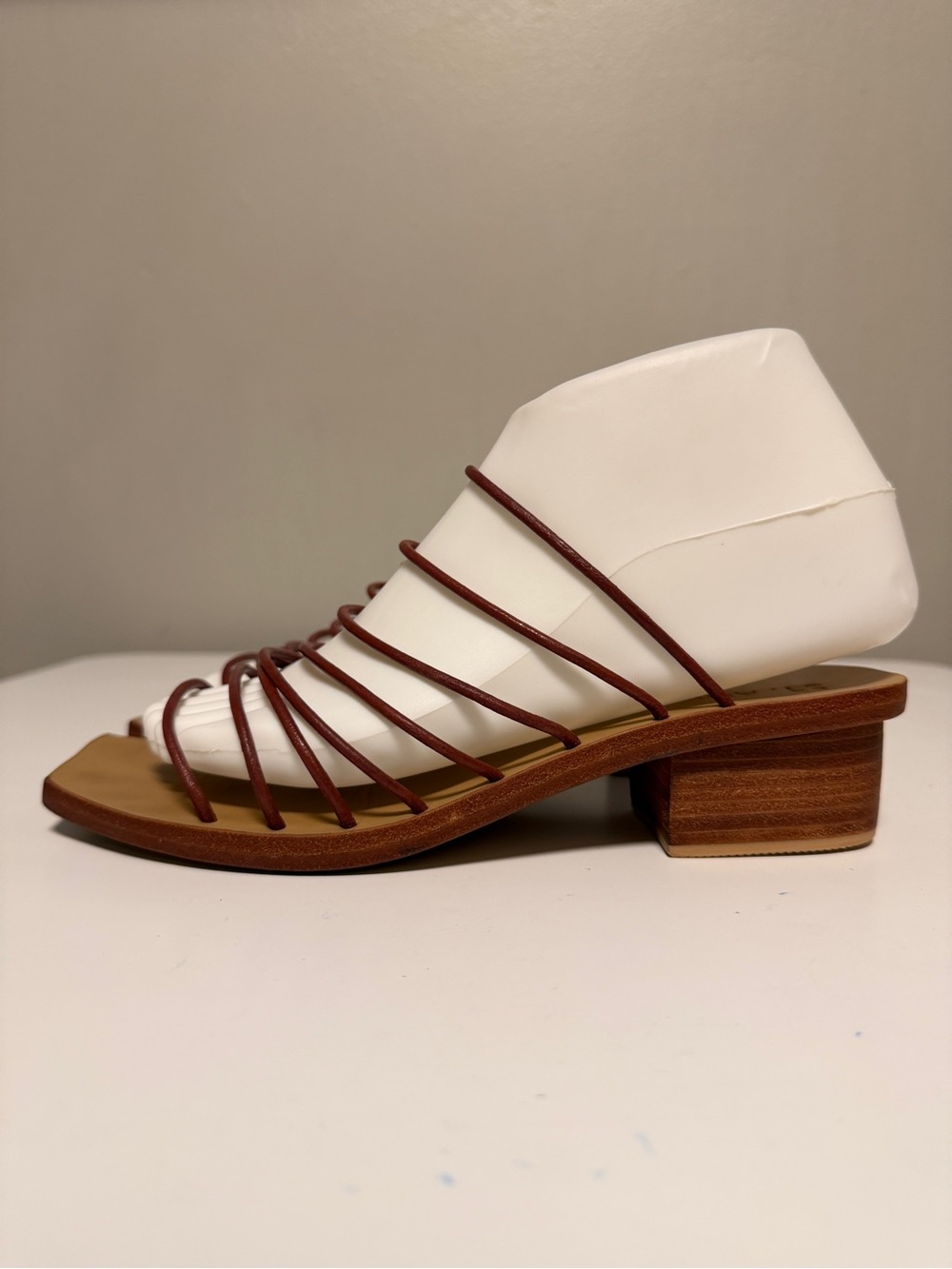 St. Agni Strappy Slip-On Leather Sandals Beige/Brown Women’s EU 37 US 6 UK 4